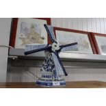 A Dutch table lamp in the form of a windmill