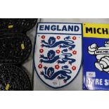 A reproduction England FC plaque