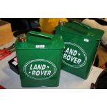 Two reproduction Land Rover storage boxes in the f