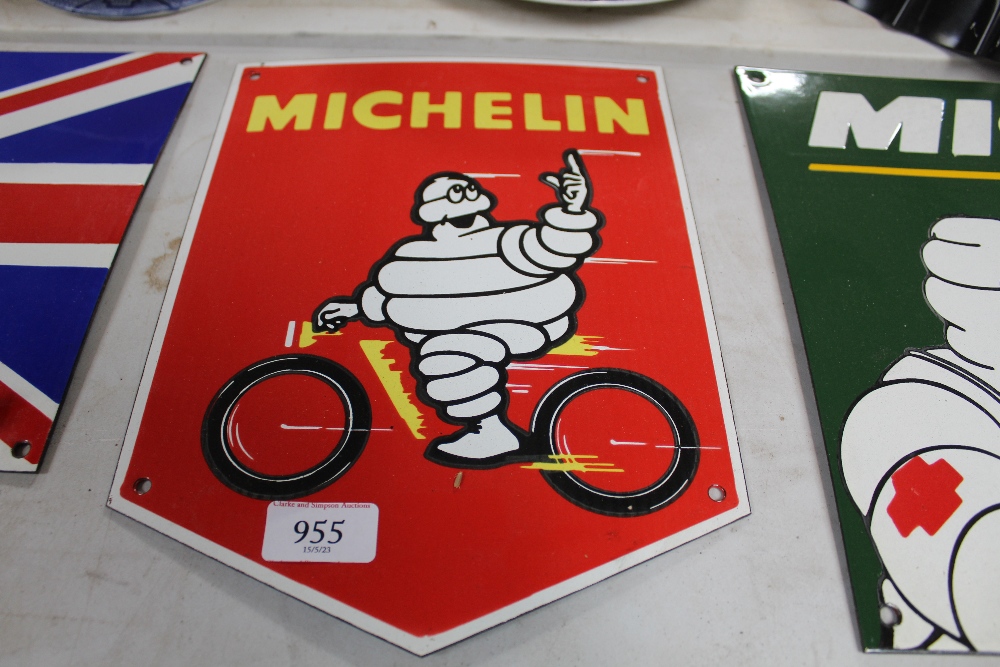 A reproduction enamel Michelin sign