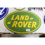 A reproduction Land Rover advertising sign