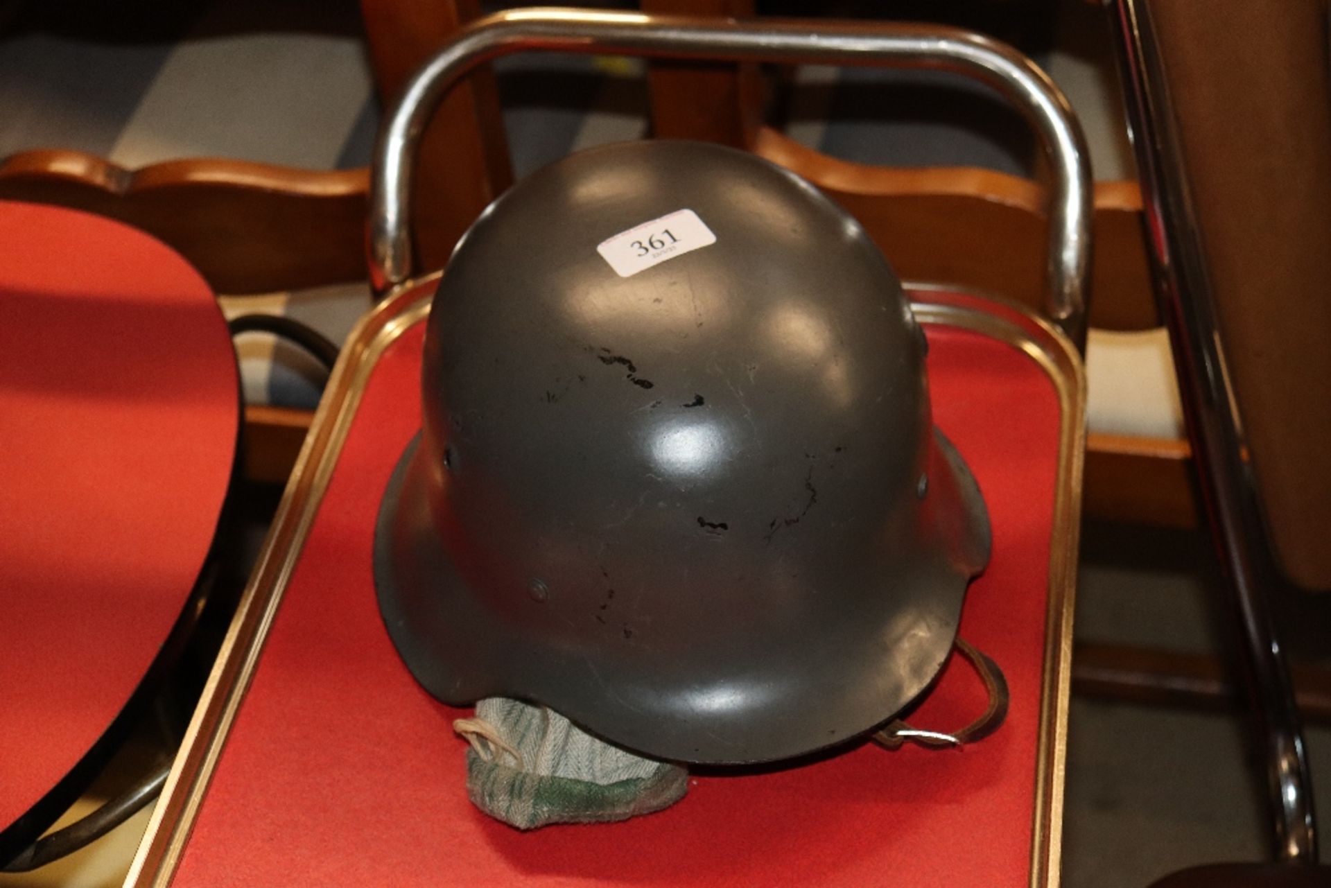 A German WWII type helmet