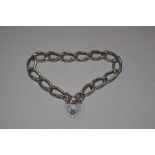 A 925 silver bracelet with padlock clasp, approx.