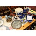 A quantity of various pottery dinnerware; French p