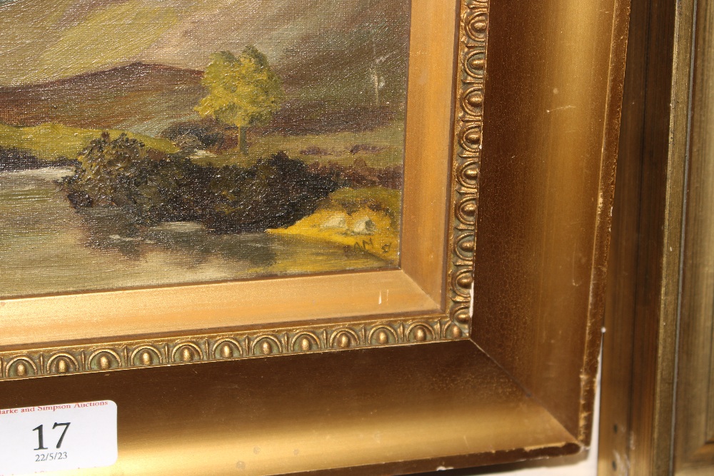 A pair of gilt framed oils on canvas depicting hig - Image 4 of 4