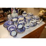 A quantity of Burleighware "Willow" pattern tea an