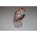 An Oriental Imari pattern owl ornament with charac