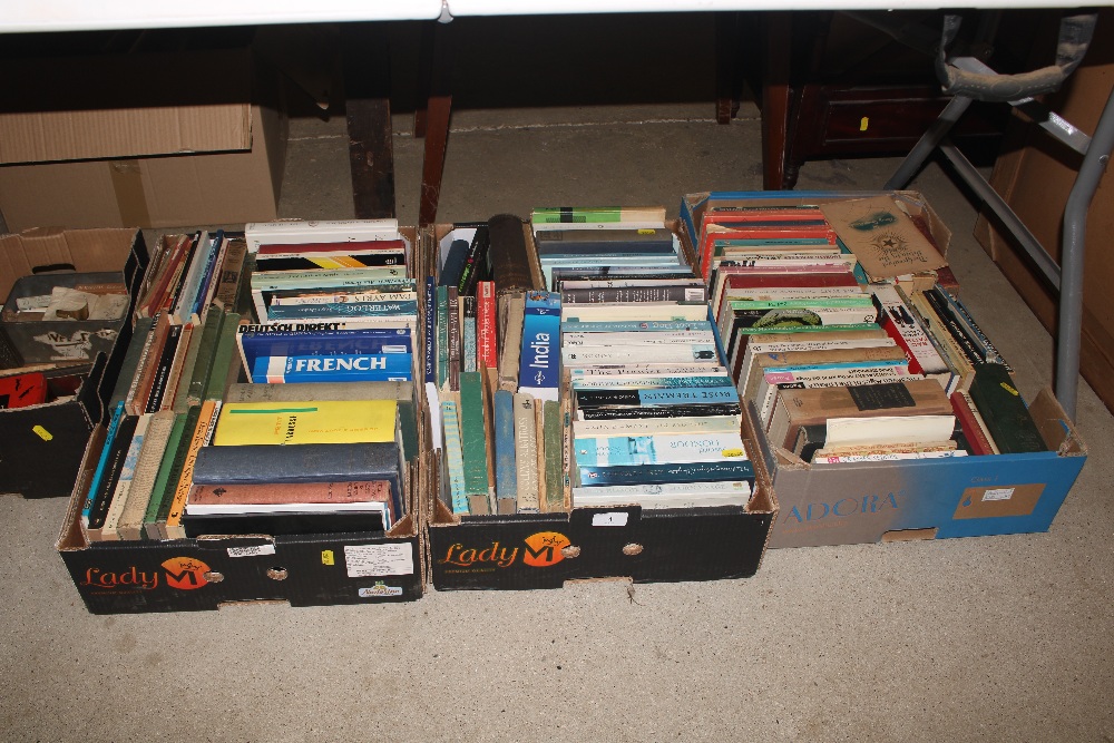 Three boxes of miscellaneous books