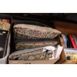 A box of tapestry cushions