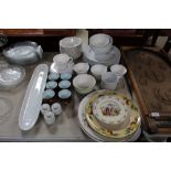 A collection of white glazed dinner and tea ware,
