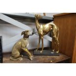 A Leonardo Collection model greyhound and a gilt d