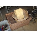 A quantity of wicker baskets