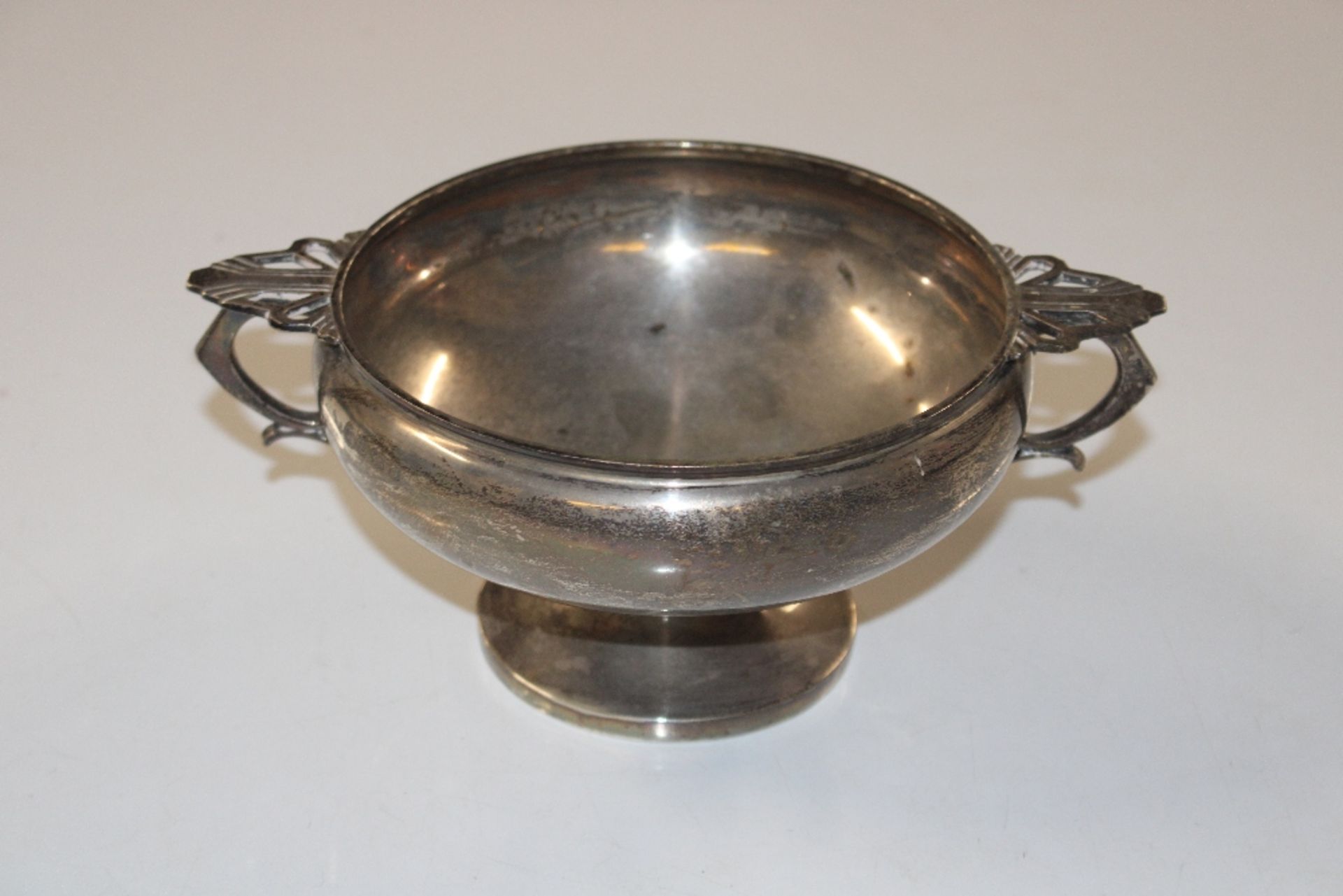 An Art Deco silver pedestal bowl Birmingham 1933,