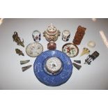 A box containing various Oriental decorated china,