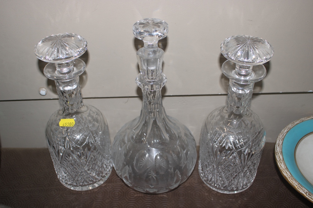 A quantity of cut glass decanters; a cut glass bow - Image 8 of 8