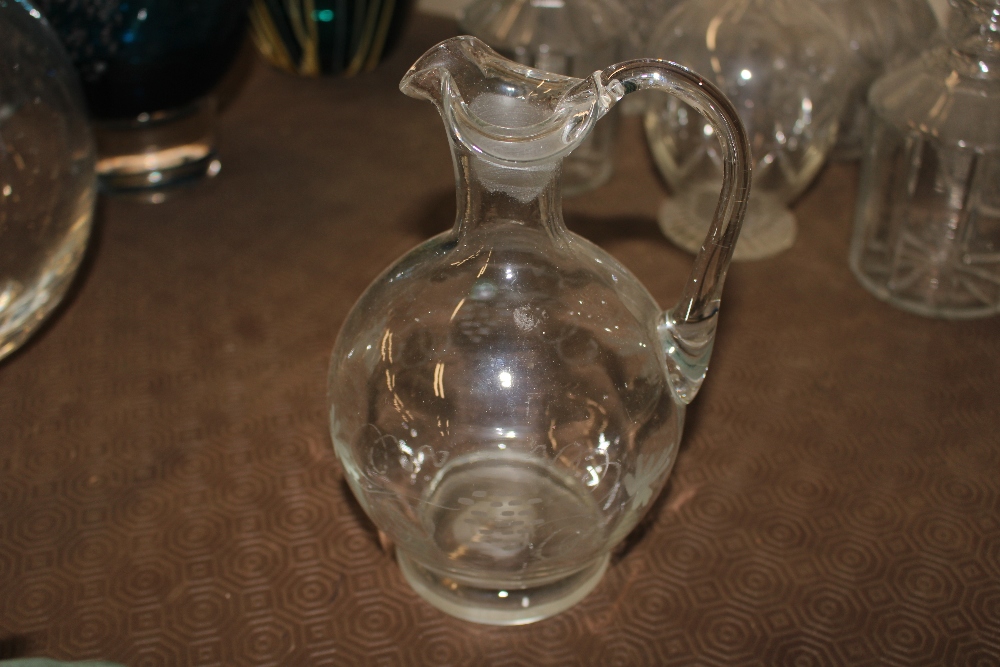 A quantity of cut glass decanters; a cut glass bow - Image 4 of 8