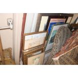 A quantity of various pictures, prints and waterco