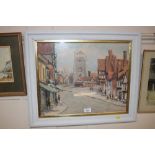 Hugh Boycott Brown, oil study depicting a street s