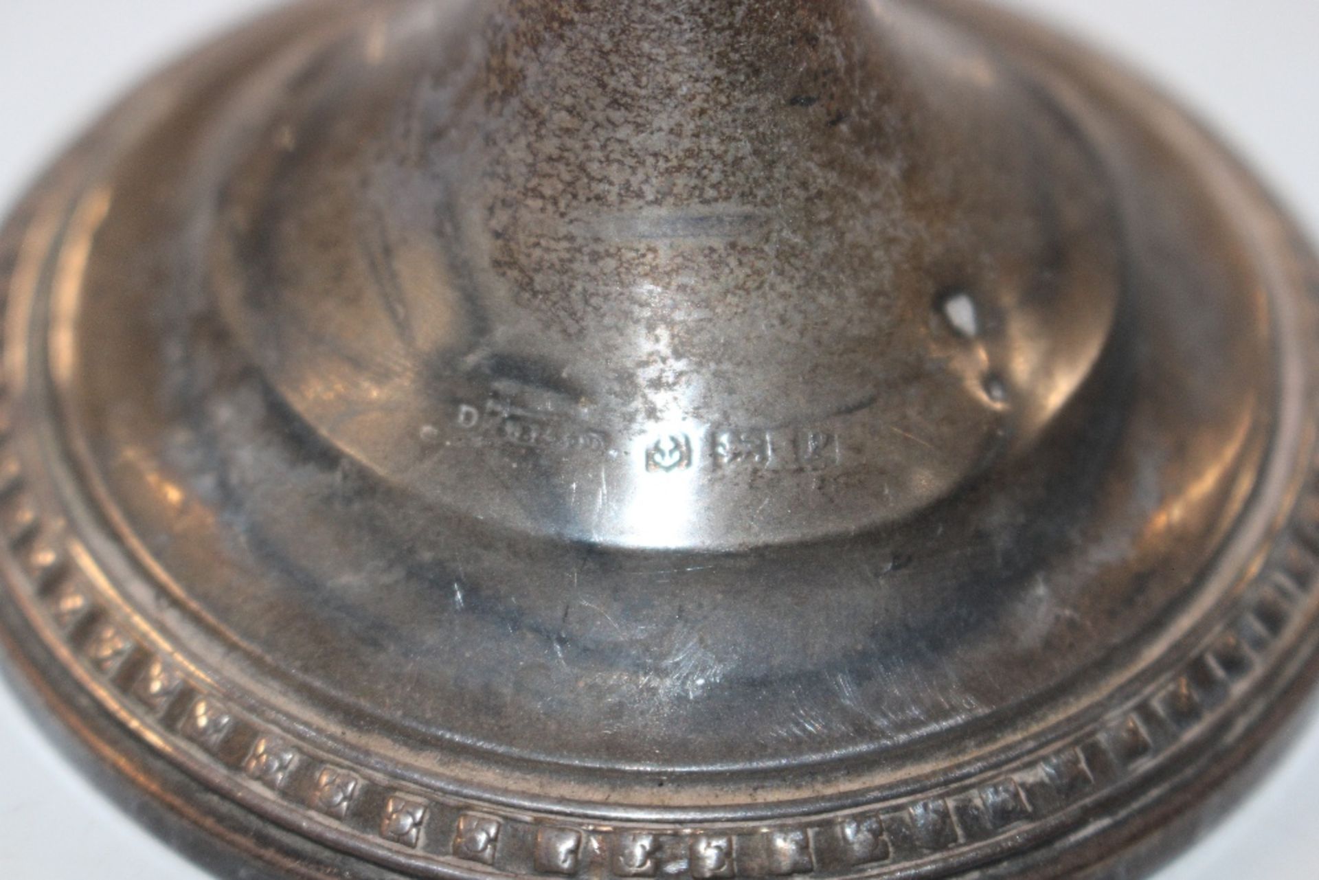 A pair of silver candlesticks with weighted bases - Image 7 of 7