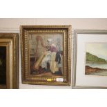 A gilt framed print "Melody" a study of a young gi