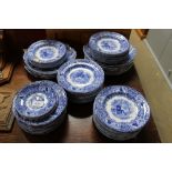 A quantity of Abbey England blue and white plates