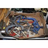 A box of various G clamps etc.