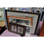 A quantity of various framed photographs and a pri