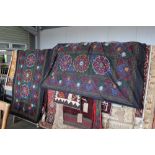 Two cashmere Indian wall hanging embroideries, one