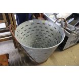 A galvanised oyster / olive bucket