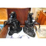 A pair of spelter Marley horses