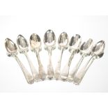 Eight various silver teaspoons, 3½oz