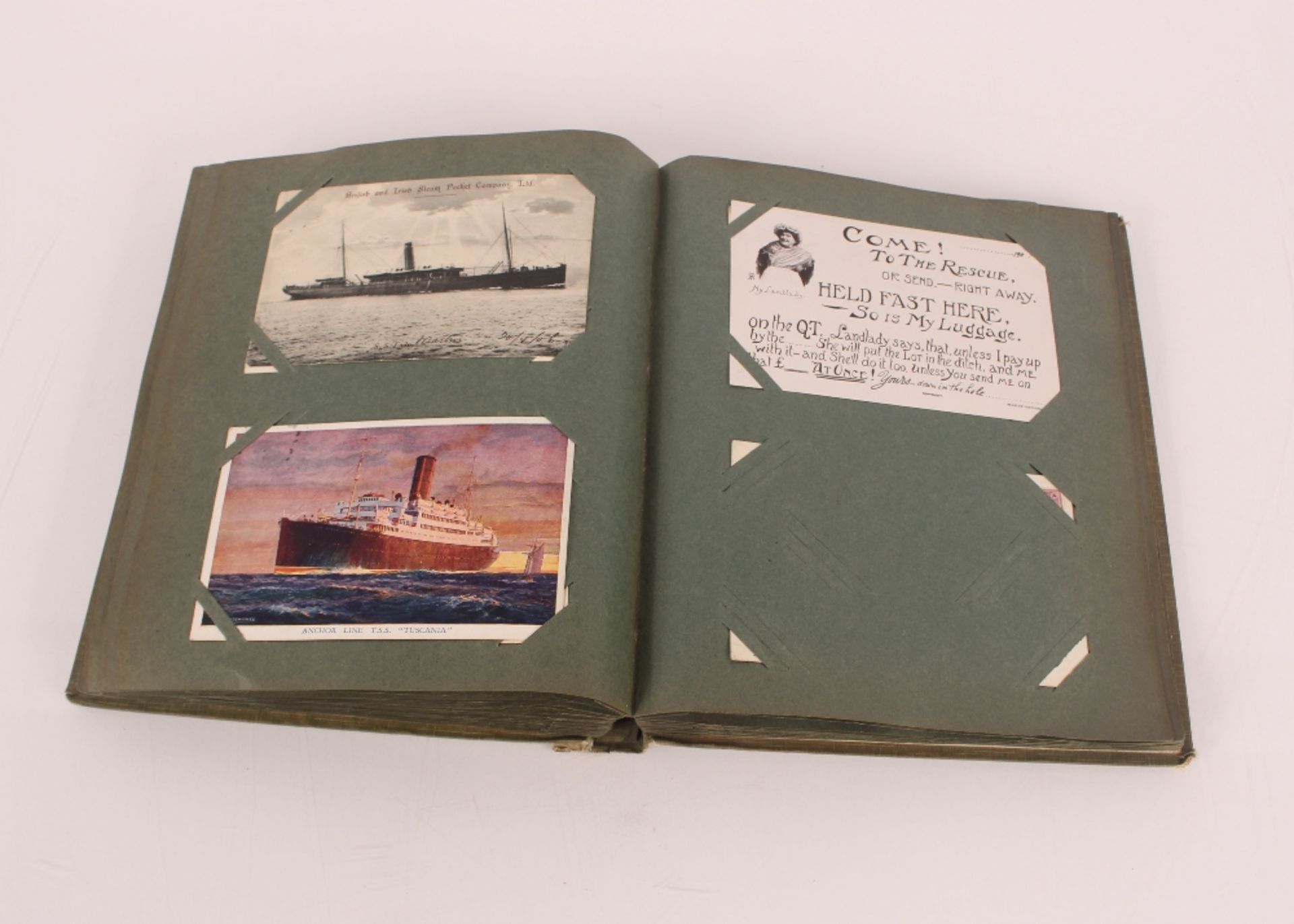 A large postcard album circa 1909, containing approx. 50 postcards - Image 13 of 14