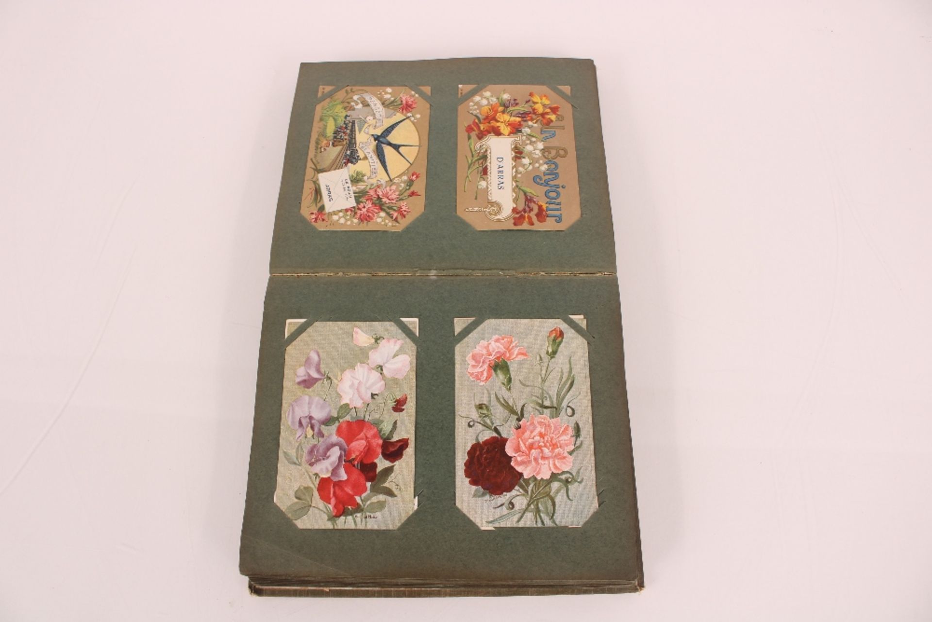 A large postcard album circa 1909, containing approx. 50 postcards - Image 10 of 14