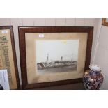 A WWI large framed photograph of HM Transport ship