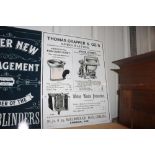 A tin sign advertising "Thomas Crapper & Co. Speci