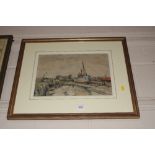 Ernest Wills, dock scene, signed watercolour dated