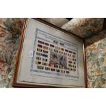 A framed and glazed vintage medal chart with all c