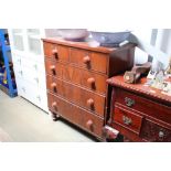 A Victorian mahogany chest fitted two short over t