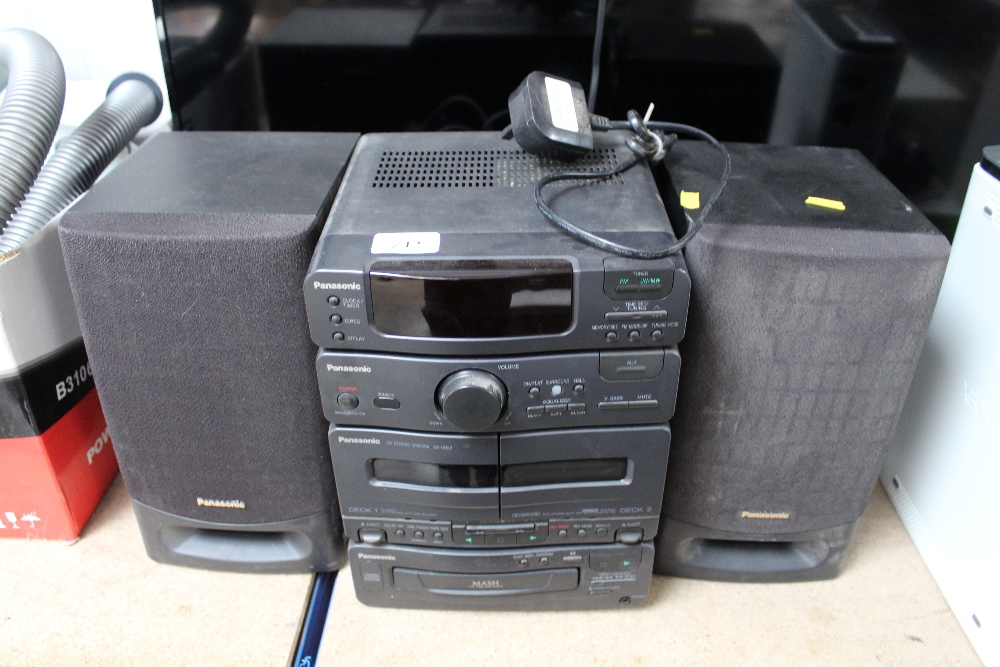 A Panasonic HiFi and pair of speakers
