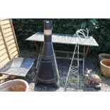 A garden chimenea