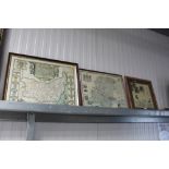 An Oriental print, map of Hampshire and map of Suf