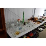 A collection of table glassware to include decante