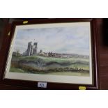 R Cox, watercolour study "View of Orford Castle"