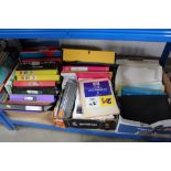 Three boxes of ring binders and stationery