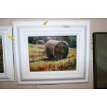 Wilson, acrylic study of straw bales