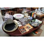 A washbowl, various table glassware, Art Deco styl