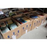 Five boxes of various books