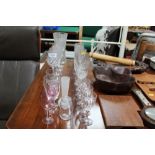 A quantity of various drinking glasses etc.