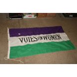 A votes for women suffragettes type flag