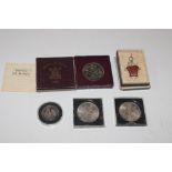 A silver Jersey £2.00 coin; a 1951 Festival of Britain crown with original box; a silver and